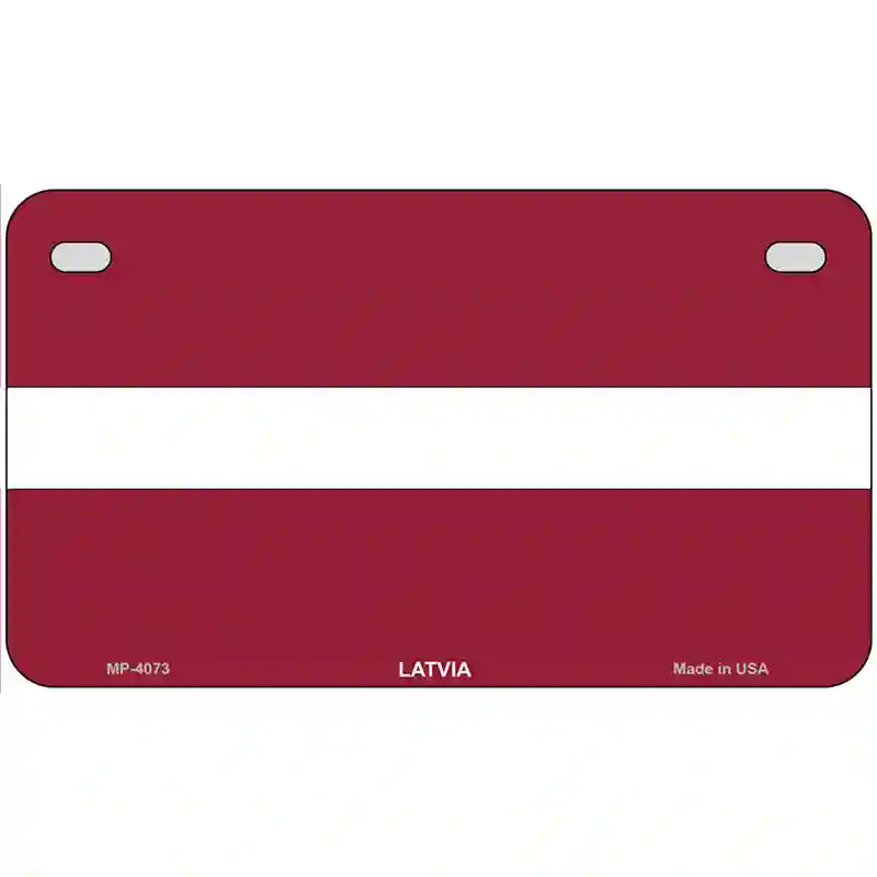 Latvia Flag Metal Novelty License Plate 7" x 4" (MP)