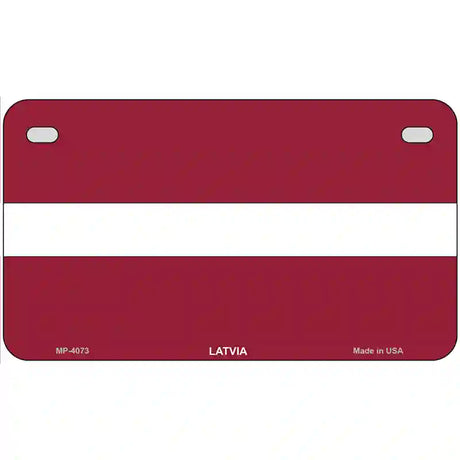 Latvia Flag Metal Novelty License Plate 7" x 4" (MP)