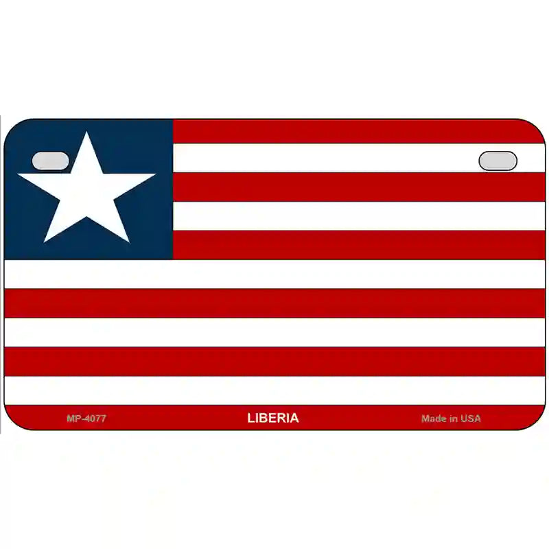 Liberia Flag Metal Novelty License Plate 7" x 4" (MP)