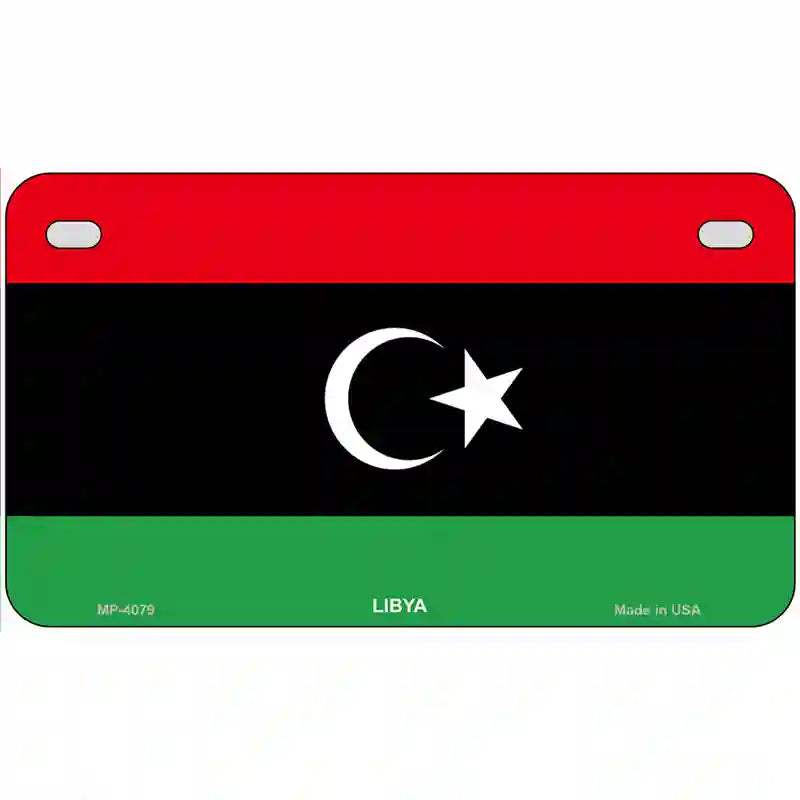 Libya Flag Metal Novelty License Plate 7" x 4" (MP)