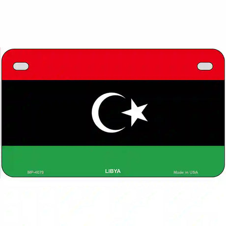 Libya Flag Metal Novelty License Plate 7" x 4" (MP)