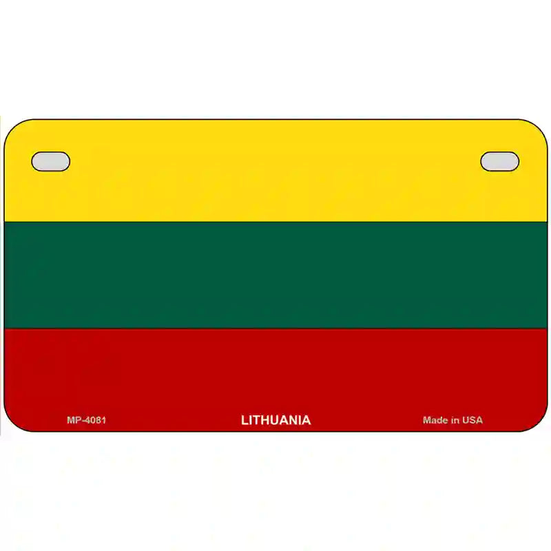 Lithuania Flag Metal Novelty License Plate 7" x 4" (MP)