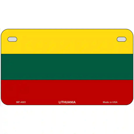 Lithuania Flag Metal Novelty License Plate 7" x 4" (MP)