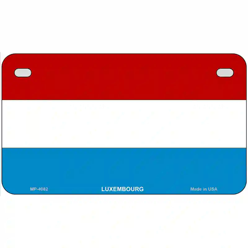 Luxembourg Flag Metal Novelty License Plate 7" x 4" (MP)