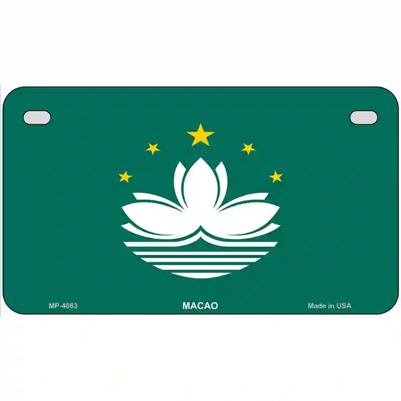 Macao Flag Metal Novelty License Plate 7" x 4" (MP)