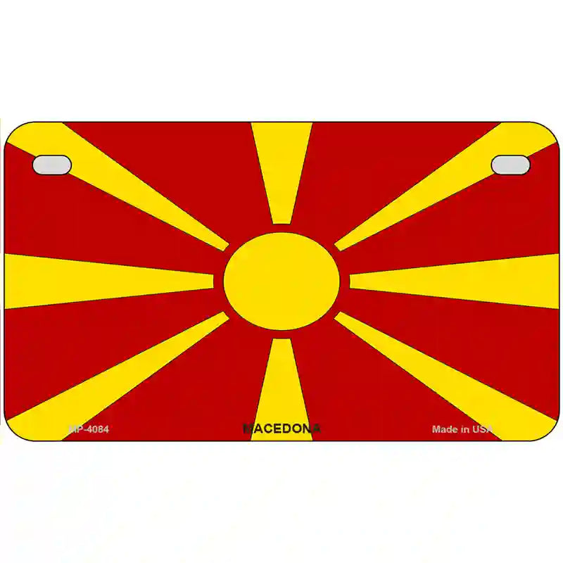 Macedonia Flag Metal Novelty License Plate 7" x 4" (MP)