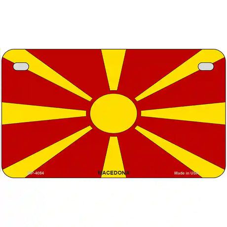 Macedonia Flag Metal Novelty License Plate 7" x 4" (MP)