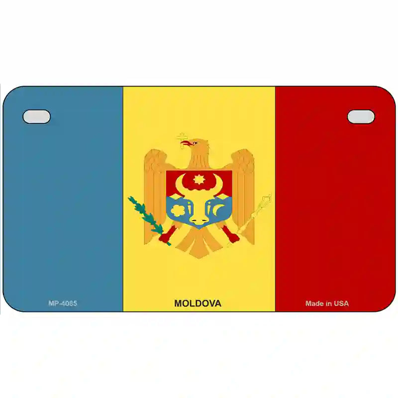 Moldova Flag Metal Novelty License Plate 7" x 4" (MP)