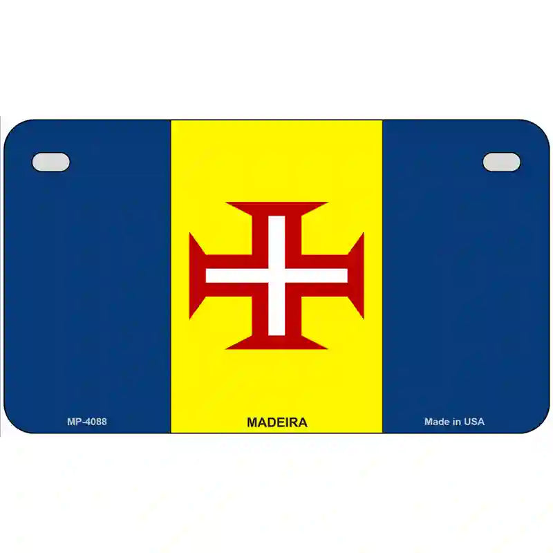 Madeira Flag Metal Novelty License Plate 7" x 4" (MP)