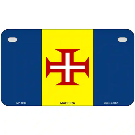 Madeira Flag Metal Novelty License Plate 7" x 4" (MP)