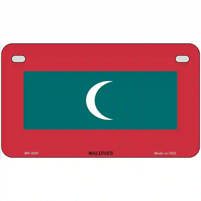 Maldives Flag Metal Novelty License Plate 7" x 4" (MP)