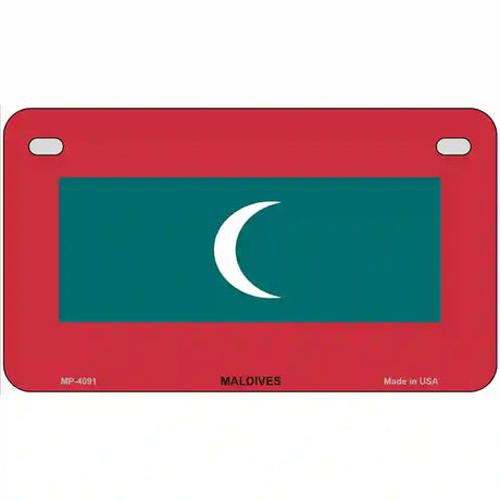 Maldives Flag Metal Novelty License Plate 7" x 4" (MP)