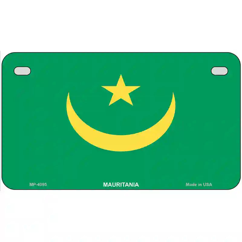 Mauritania Flag Metal Novelty License Plate 7" x 4" (MP)