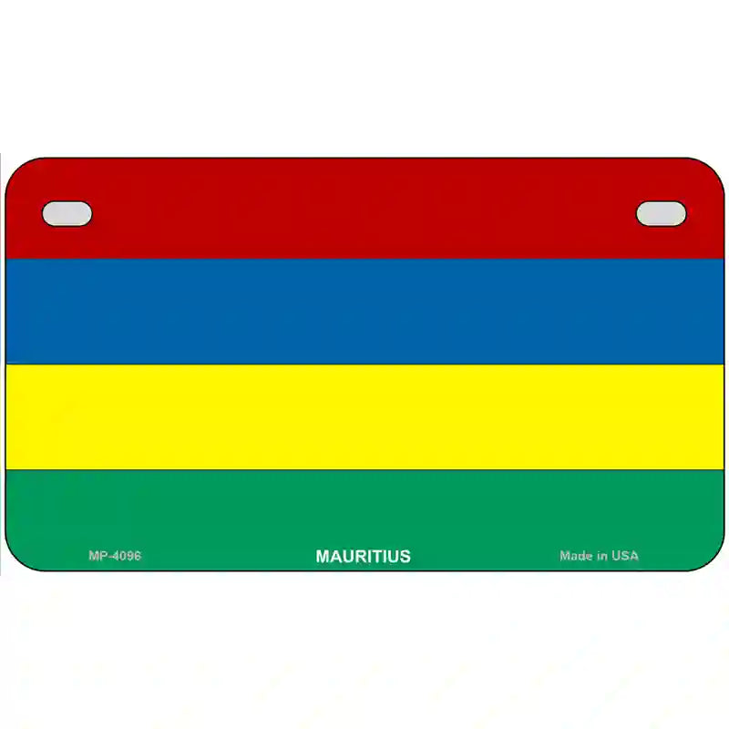 Mauritius Flag Metal Novelty License Plate 7" x 4" (MP)