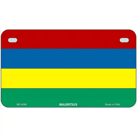 Mauritius Flag Metal Novelty License Plate 7" x 4" (MP)