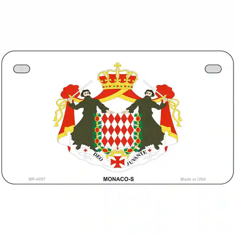 Monaco-S Flag Metal Novelty License Plate 7" x 4" (MP)