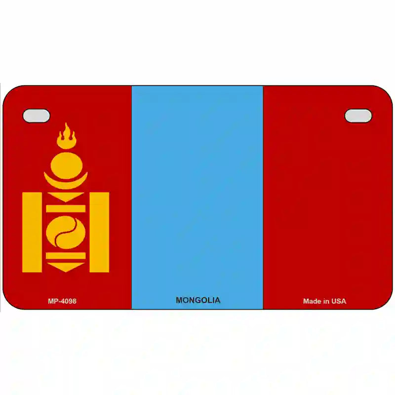 Mongolia Flag Metal Novelty License Plate 7" x 4" (MP)