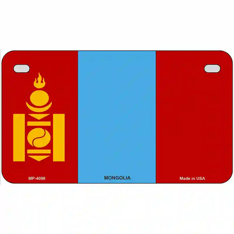 Mongolia Flag Metal Novelty License Plate 7" x 4" (MP)