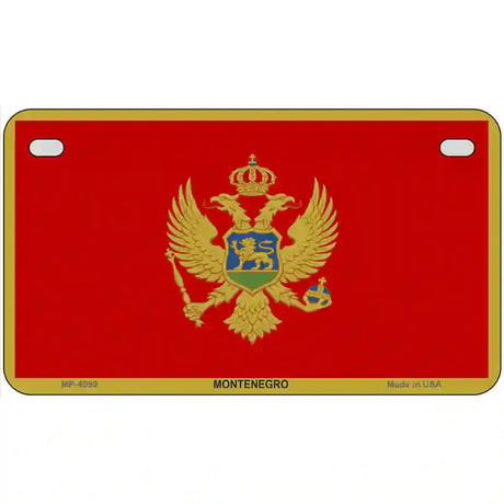 Montenegro Flag Metal Novelty License Plate 7" x 4" (MP)