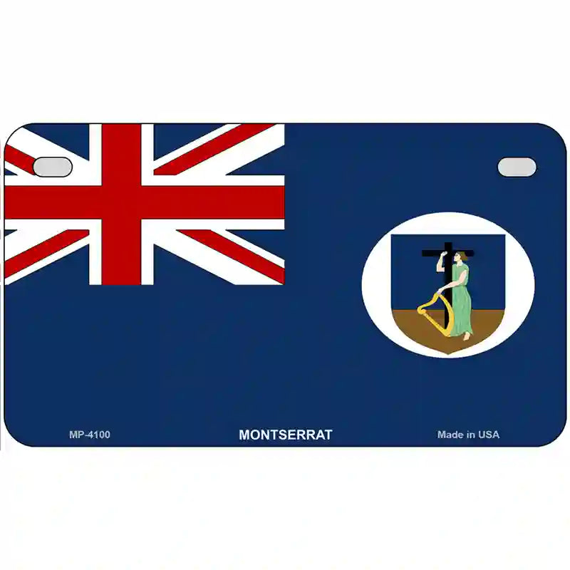 Montserrat Flag Metal Novelty License Plate 7" x 4" (MP)