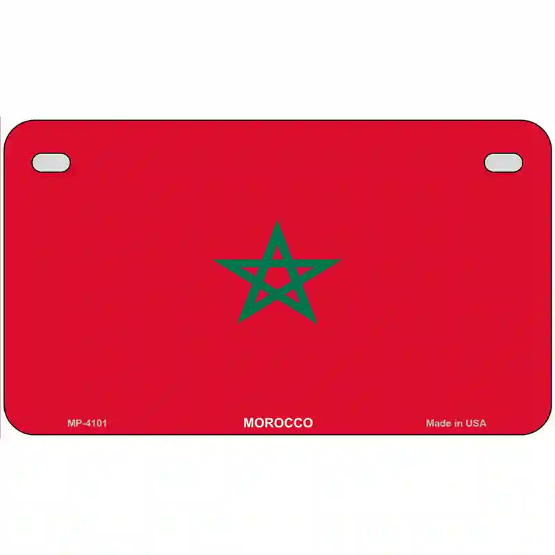 Morocco Flag Metal Novelty License Plate 7" x 4" (MP)