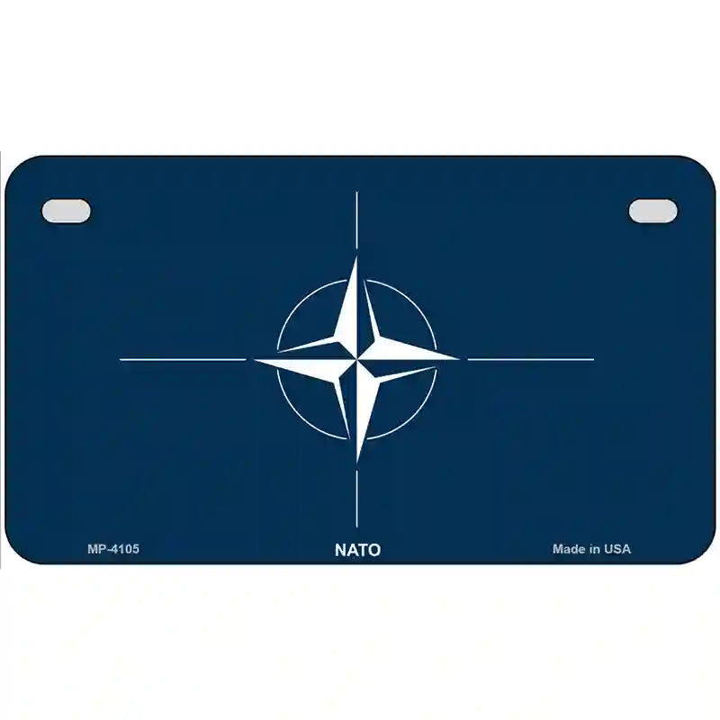 Nato Flag Metal Novelty License Plate 7" x 4" (MP)