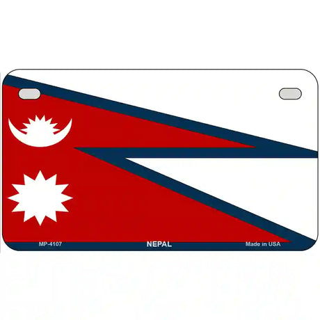 Nepal Flag Metal Novelty License Plate 7" x 4" (MP)