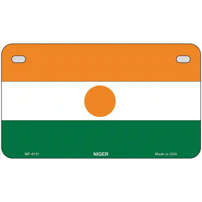 Niger Flag Metal Novelty License Plate 7" x 4" (MP)