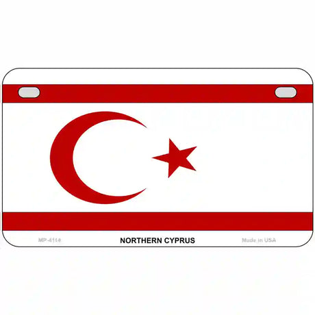 Northern Cyprus Flag Metal Novelty License Plate 7" x 4" (MP)