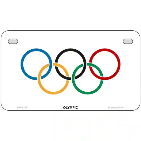 Olympic Flag Metal Novelty License Plate 7" x 4" (MP)