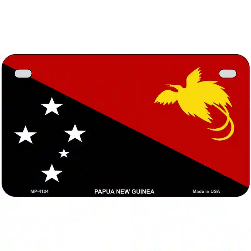 Papua New Guinea Flag Metal Novelty License Plate 7" x 4" (MP)