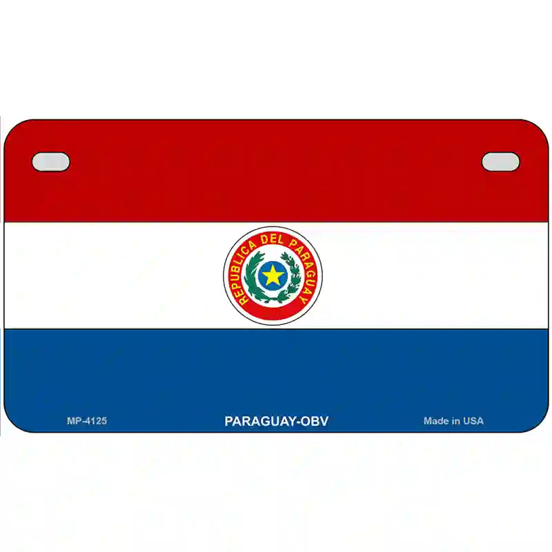 Paraguay-OBV Flag Metal Novelty License Plate 7" x 4" (MP)