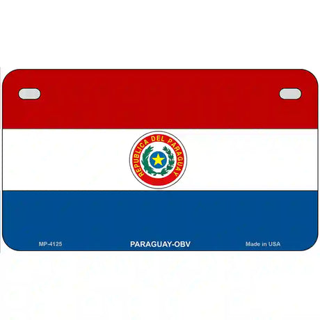 Paraguay-OBV Flag Metal Novelty License Plate 7" x 4" (MP)