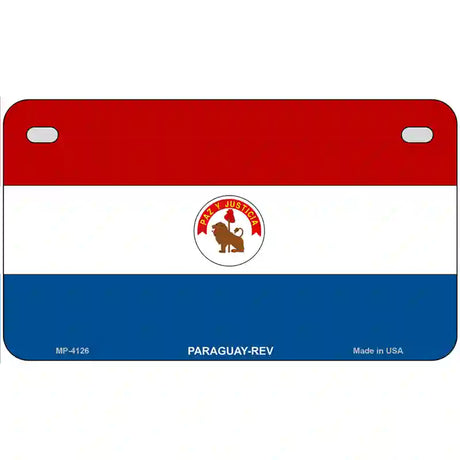 Paraguay-REV Flag Metal Novelty License Plate 7" x 4" (MP)