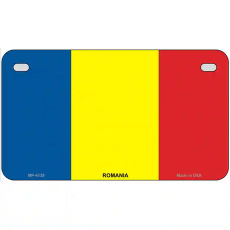 Romania Flag Metal Novelty License Plate 7" x 4" (MP)