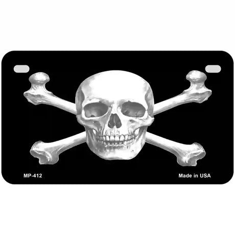 Skull And Cross Bones Metal Novelty License Plate 7" x 4" (MP)