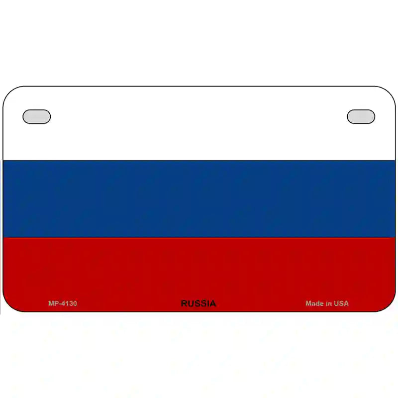 Russia Flag Metal Novelty License Plate 7" x 4" (MP)