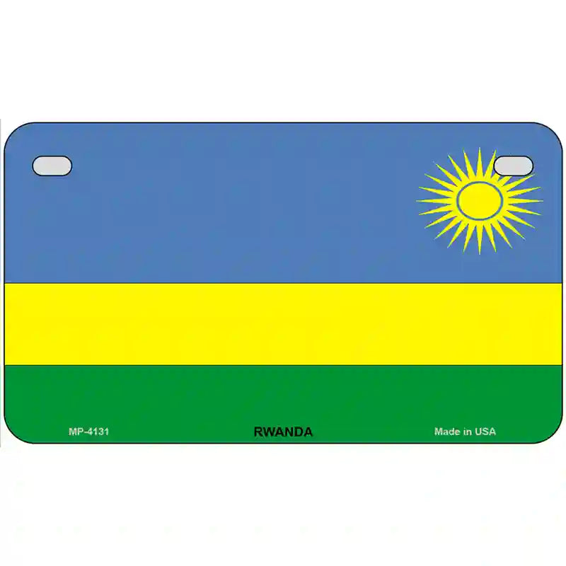 Rwanda Flag Metal Novelty License Plate 7" x 4" (MP)