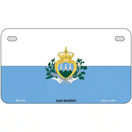 San Marino Flag Metal Novelty License Plate 7" x 4" (MP)