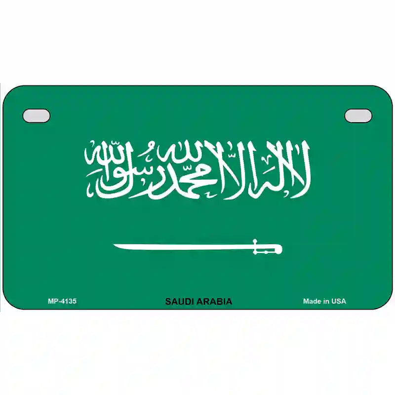 Saudi Arabia Flag Metal Novelty License Plate 7" x 4" (MP)