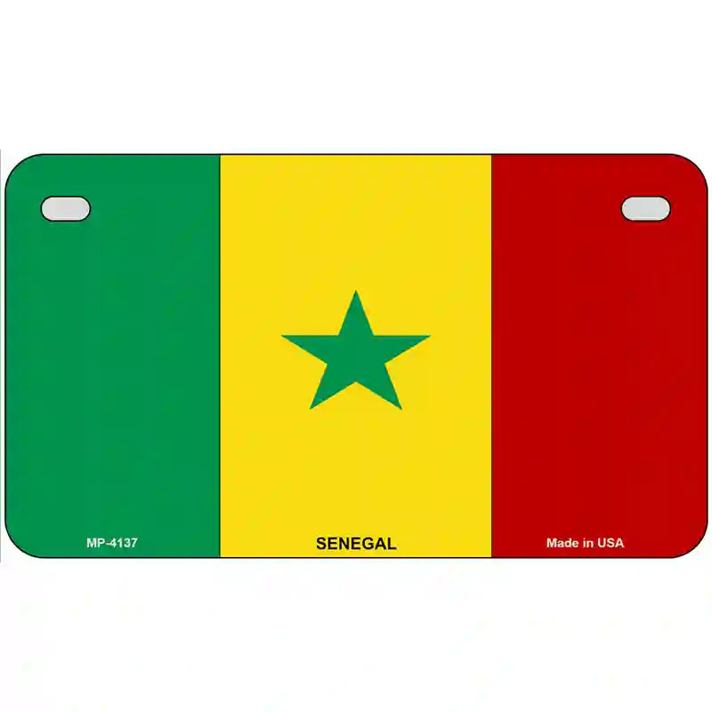 Senegal Flag Metal Novelty License Plate 7" x 4" (MP)