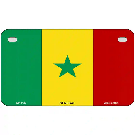 Senegal Flag Metal Novelty License Plate 7" x 4" (MP)