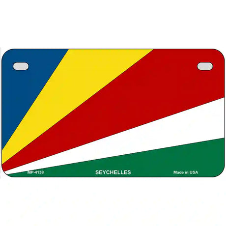 Seychelles Flag Metal Novelty License Plate 7" x 4" (MP)