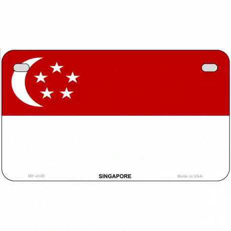 Singapore Flag Metal Novelty License Plate 7" x 4" (MP)