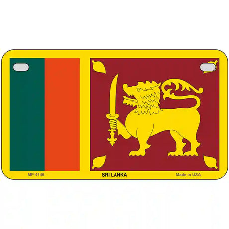 Sri Lanka Flag Metal Novelty License Plate 7" x 4" (MP)