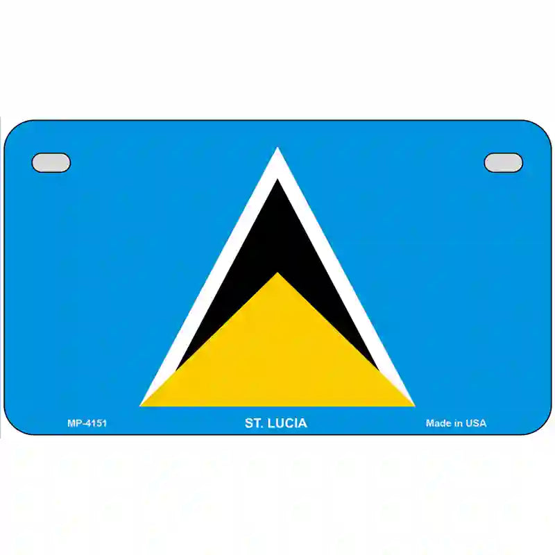 St Lucia Flag Metal Novelty License Plate 7" x 4" (MP)