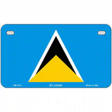 St Lucia Flag Metal Novelty License Plate 7" x 4" (MP)