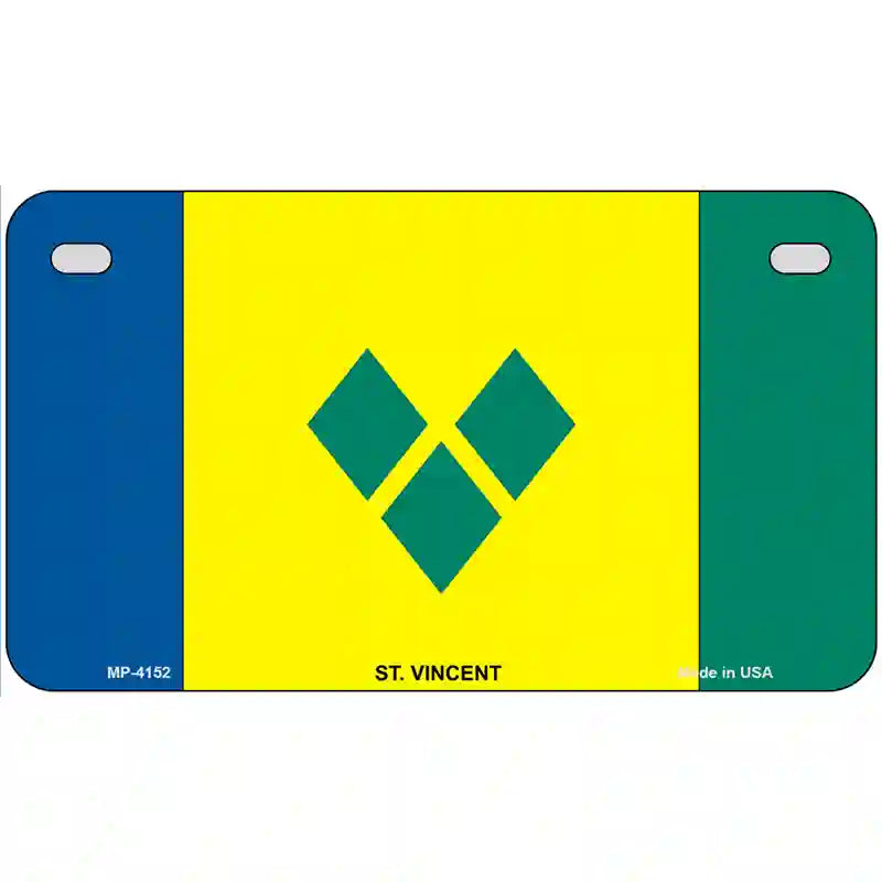 St Vincent Flag Metal Novelty License Plate 7" x 4" (MP)