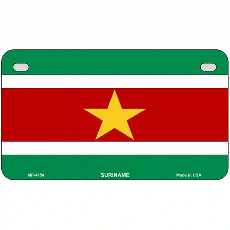 Suriname Flag Metal Novelty License Plate 7" x 4" (MP)