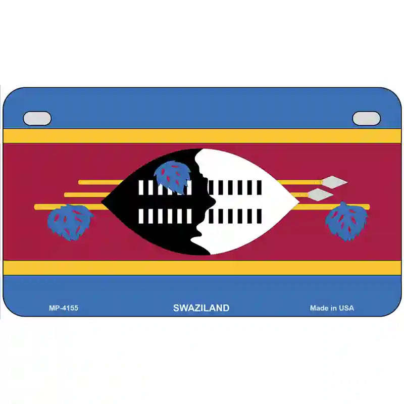 Swaziland Flag Metal Novelty License Plate 7" x 4" (MP)